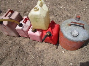 Fuel cans, six...