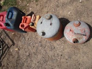 Fuel cans, six...