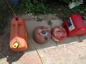 Fuel cans with 12 gallon...