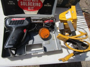 Solder gun & irons, halogen work li...