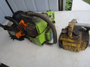Three chainsaw with Poulan, no blad...