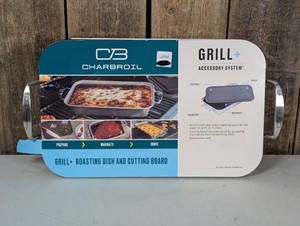 Charbroil Deep Dish and Cutting Board Stainless Steel Heat-Resistant Grill Topper BlackSilver