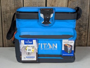 Titan by Arctic Zone 16 Can Zipperless Soft Sided Cooler - Blue Flame 10.5-Quart TPE & PEVA