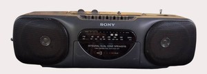 Classic Sony CFS-B11 AMFM Cassette Boombox  Portable Stereo Recorder  Tested Power On