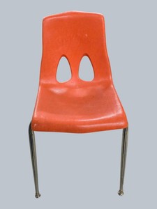 Lot of 15 Stackable Orange Classroom Chairs  Heavy-Duty School Seating
