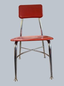 Lot of 9 Mid-Century Style School Chairs  Heavy-Duty Chrome Frame Classroom Chairs