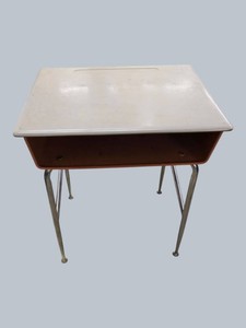 Lot of 10 Vintage & Adjustable Student Desks  Lift-Top Storage Classroom Desks  School Surplus