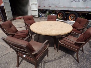 Very large Patio Table 64" with 6 Chairs
