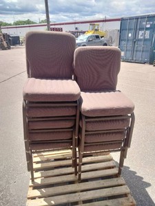 (9)  Brown Fabric commercial-grade, fabric-padded stackable chairs