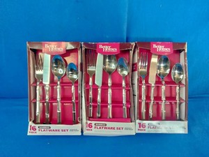 (48) Pieces Better Homes and Gardens16-piece x 3 Bamboo Design Flatware