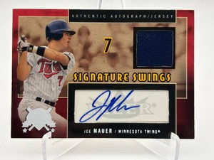 2005 Fleer National Pastime MLB Autograph Game Used Jersey Card Joe Mauer, Serial #d 1629 LOW COUNT AND RARE