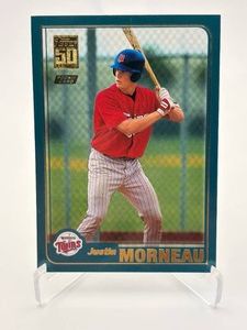2001 Topps 50th Anniversary Justin Morneau Rookie Card Minnesota Twins Legend and MVP