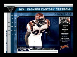 2001 Pacific Private Stock Titanium - Nfl Players Fantasy Football Chad Johnson Ochocinco 2000 (RC) Rookie Card