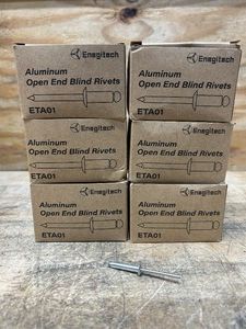 Enegitech Aluminum Open End Blind Rivets ETA01 lot of 6