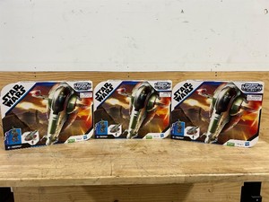 Star Wars Mission Fleet Starship Skirmish, 2.5 Inch Boba Fett Action Figure and Starship Vehicle, Toys for 4 Year Old Boys and Girls and Up MSRP $118.35 (lot of 3)