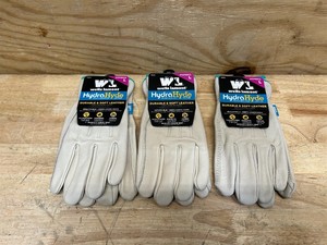 Womens Water-Resistant Leather Work Gloves, HydraHyde, Large MSRP $53.97 (lot of 3)