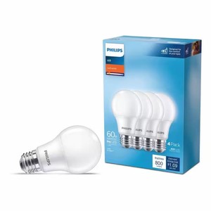 60 Watt-Equivalent LED Light Bulb A19 A-Style 2700K Soft White 4-Pack (lot of 8)
