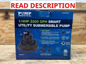 Pump Industrial Smart Utility Submersible Water Pump, 2200 GPH, 14 HP, 34 GHT and 1in. NPT Ports