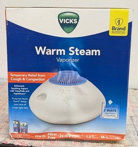 Vicks Warm Steam Vaporizer Humidifier with Night Light - 1.5gal - 600 sq ft - White