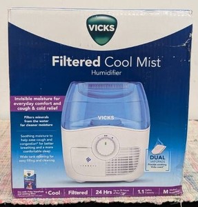 Vicks Filtered Cool Mist Humidifier, Medium Room, 1.1 Gallon Tank