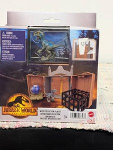 MATTEL JURASSIC WORLD DOMINION MICRO MINI COLLECTION PLAYSET 1.75 BLUE RAPTOR