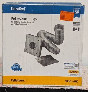 Pelletvent Air Intake Kit 3pvl-aik For Pellet Stoves - Indoor Use