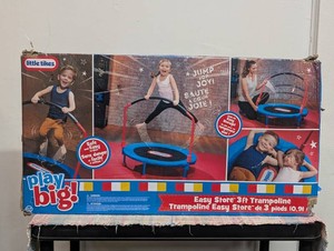 Little Tikes 25 Round Easy Store 3 Folding Trampoline - BlueBlackRed