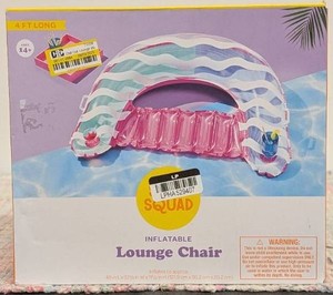 Sun Squad Chill Out Lounge Chair Wavy Inflatable Pool Float Multicolor