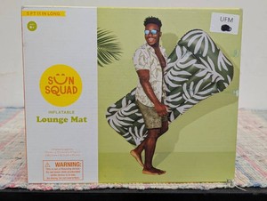 Pool Lounge Palm Pool Lounger - Sun Squad Green PVC Water Float, Age 6