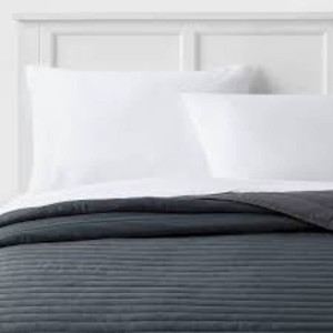 FullQueen Satin Quilt Dark Gray - Room Essentials Midweight Sateen Coverlet, OEKO-TEX Certified