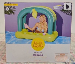 Sun Squad Lemonade Cabana Inflatable Pool Float 4.1 Long w Serving Station