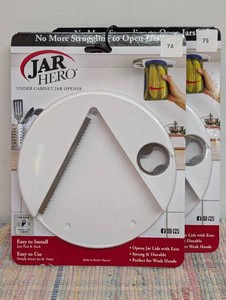 Set of 2 Jar Hero Under Cabinet Jar Openers As Seen On TV Brand New Kitchen Gadget