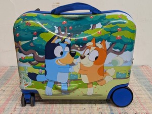 Disney Kids Bluey Hardside Ride-On Spinner Suitcase - Blue