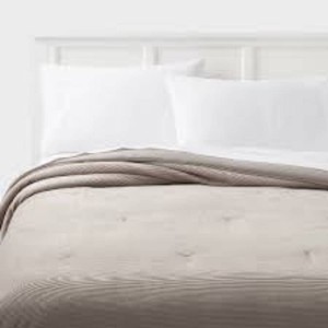 TwinTwin Extra Long Corduroy Plush Comforter Light Gray - Room Essentials