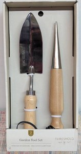 2pc Plant Gardening Tool Set Stainless Steel Finish - Threshold