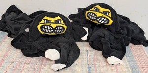 Pair of Comfy Critters Iowa Hawkeye Hooded Kids Blankets