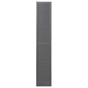 15 in. x 71 in. Open Louvered Polypropylene Shutters Pair in Gray