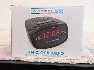 Westclox Digital FM Radio Clock with Adapter Black