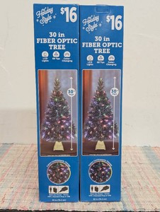 Set of 2, 30 in Fiber Optic Holiday Trees