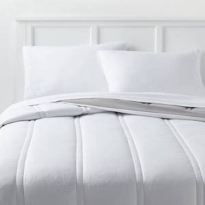 King Lofty Microfiber Comforter White - Room Essentials Midweight, Plain Weave, Machine Washable, OEKO-TEX Certified