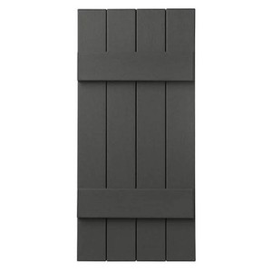 15 in. x 43 in. Polypropylene 4-Board Closed Board and Batten Shutters Pair in Spanish Moss