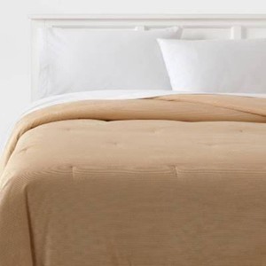 Twin Twin Extra Long Corduroy Plush Comforter Khaki - Room Essentials Lightweight, Teen Bedding, OEKO-TEX Certified