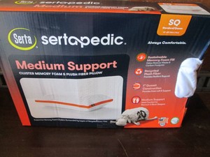 SertaPedic Cluster Memory foam and plush fiber medium support pillow