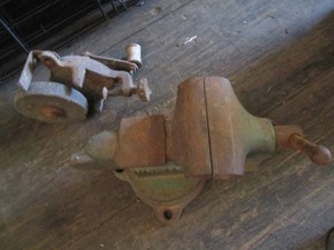 Vintage hand grinder and clamp