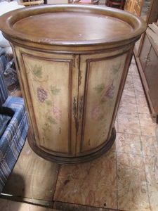 Vintage wood demi-lune style 2-door...