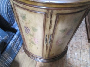 Vintage wood demi-lune style 2-door...