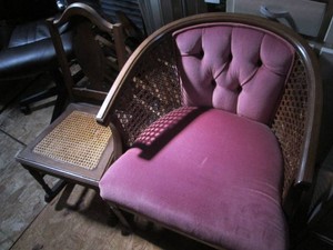 Vintage upholstered club style parl...