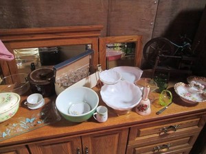 Vintage doll size wood spinning whe...