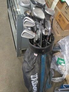 Wilson golf bag and an assortment o...