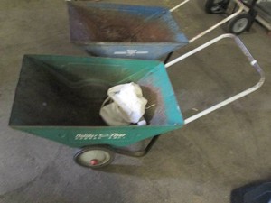 2-Vintage metal bucket yard carts a...